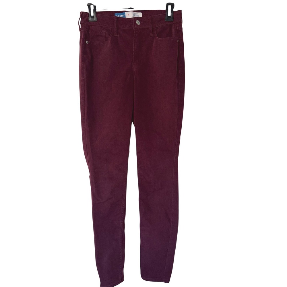 Old Navy Rockstar Super Skinny High‎ Rise Burgundy Jeans Womens 4 Secret Slim